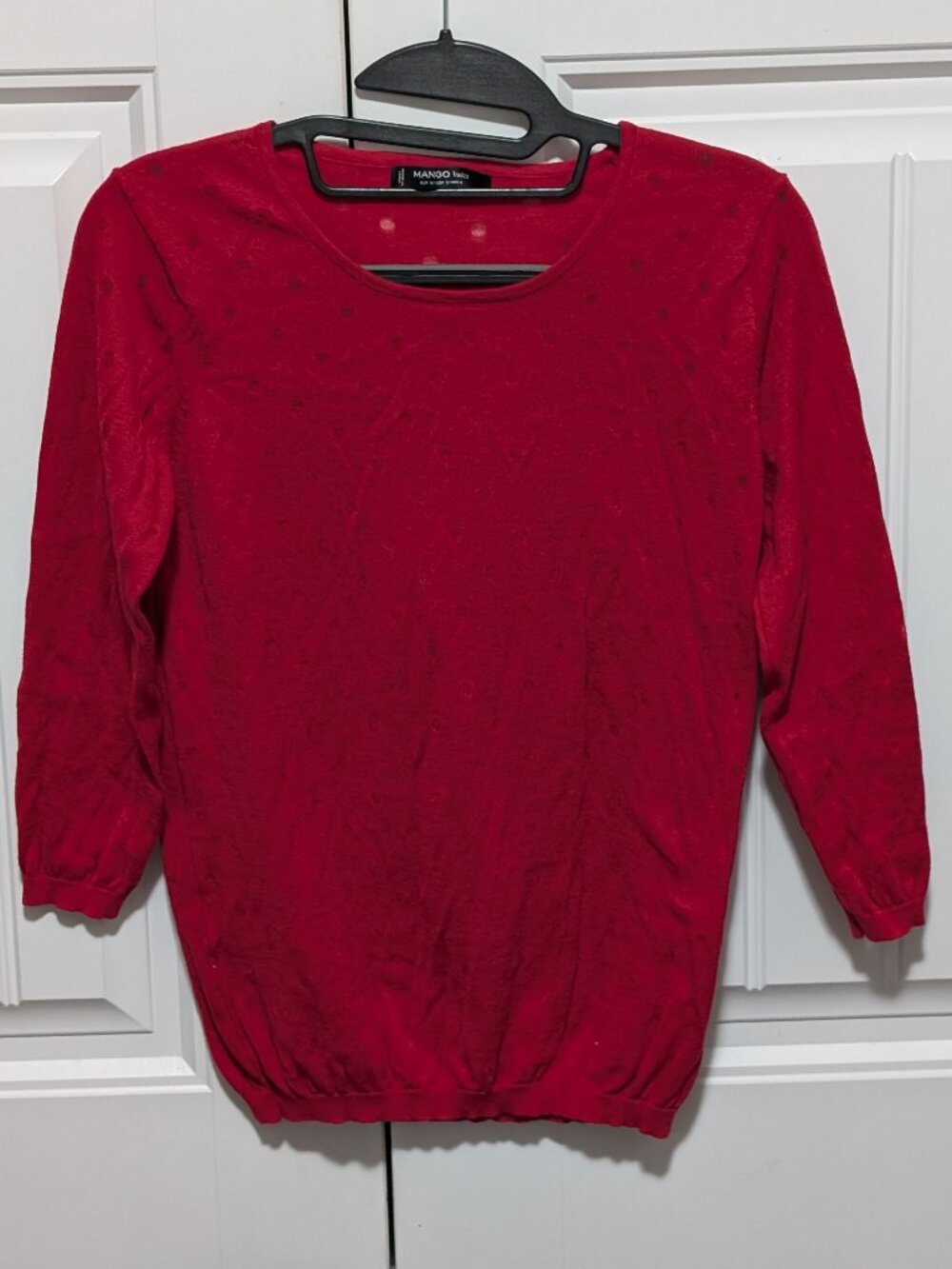 Mango Red 3/4 Sleeve Sweater